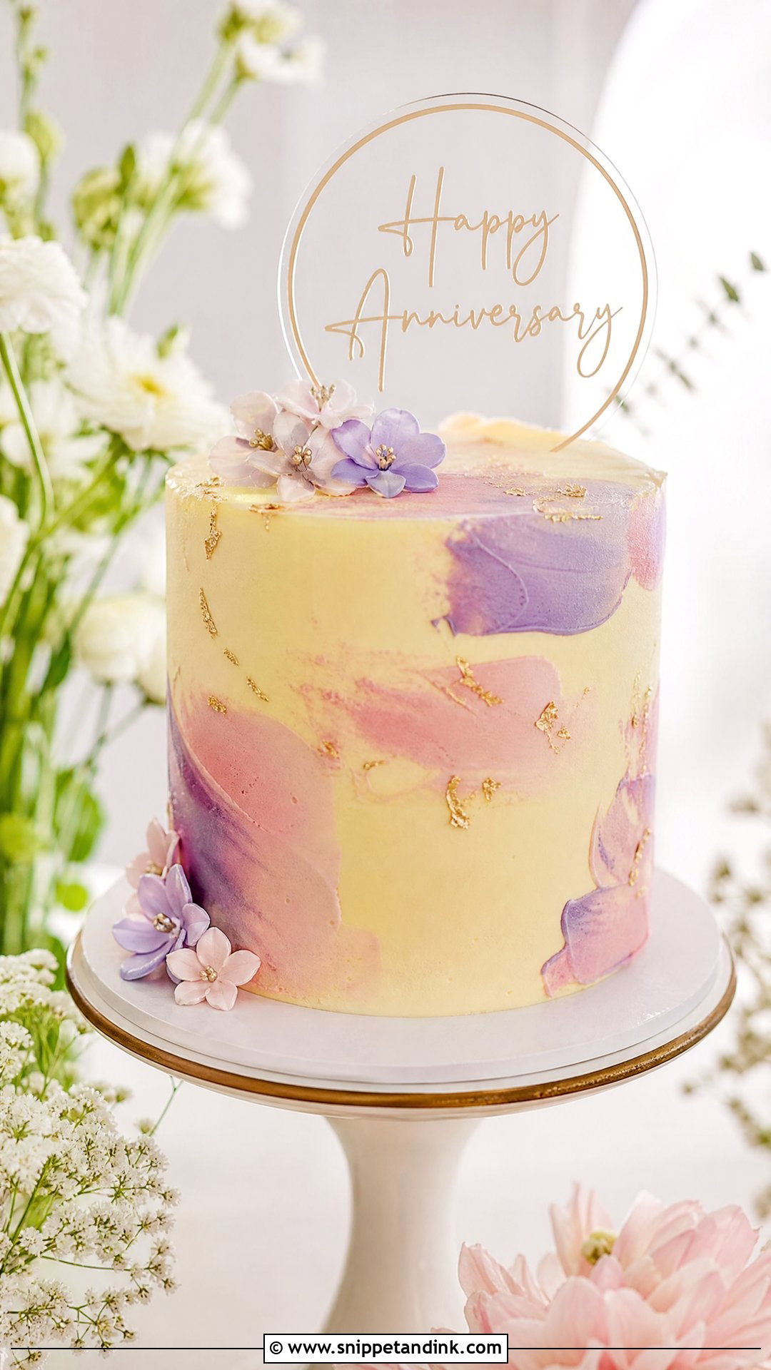 Watercolor Anniversary Cake - Snippet and Ink - 25 Unique Wedding Anniversary Cake Ideas