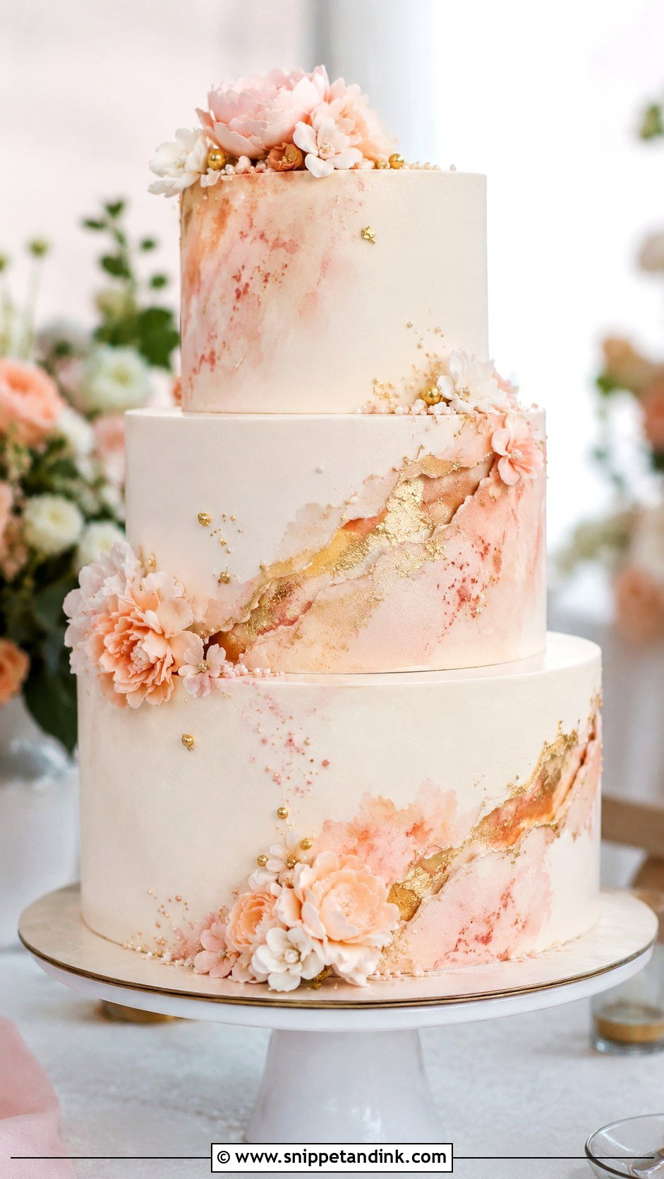 Watercolor Fault Line Wedding Cake - Snippet and Ink - 20 Fault Line Cakes for Wedding