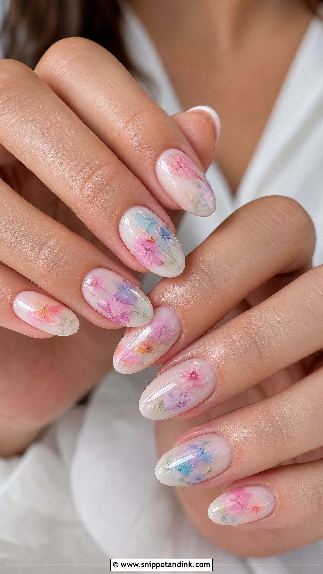 Watercolor Floral Spring Wedding Guest Nails - Snippet and Ink - 20 Spring Wedding Guest Nails