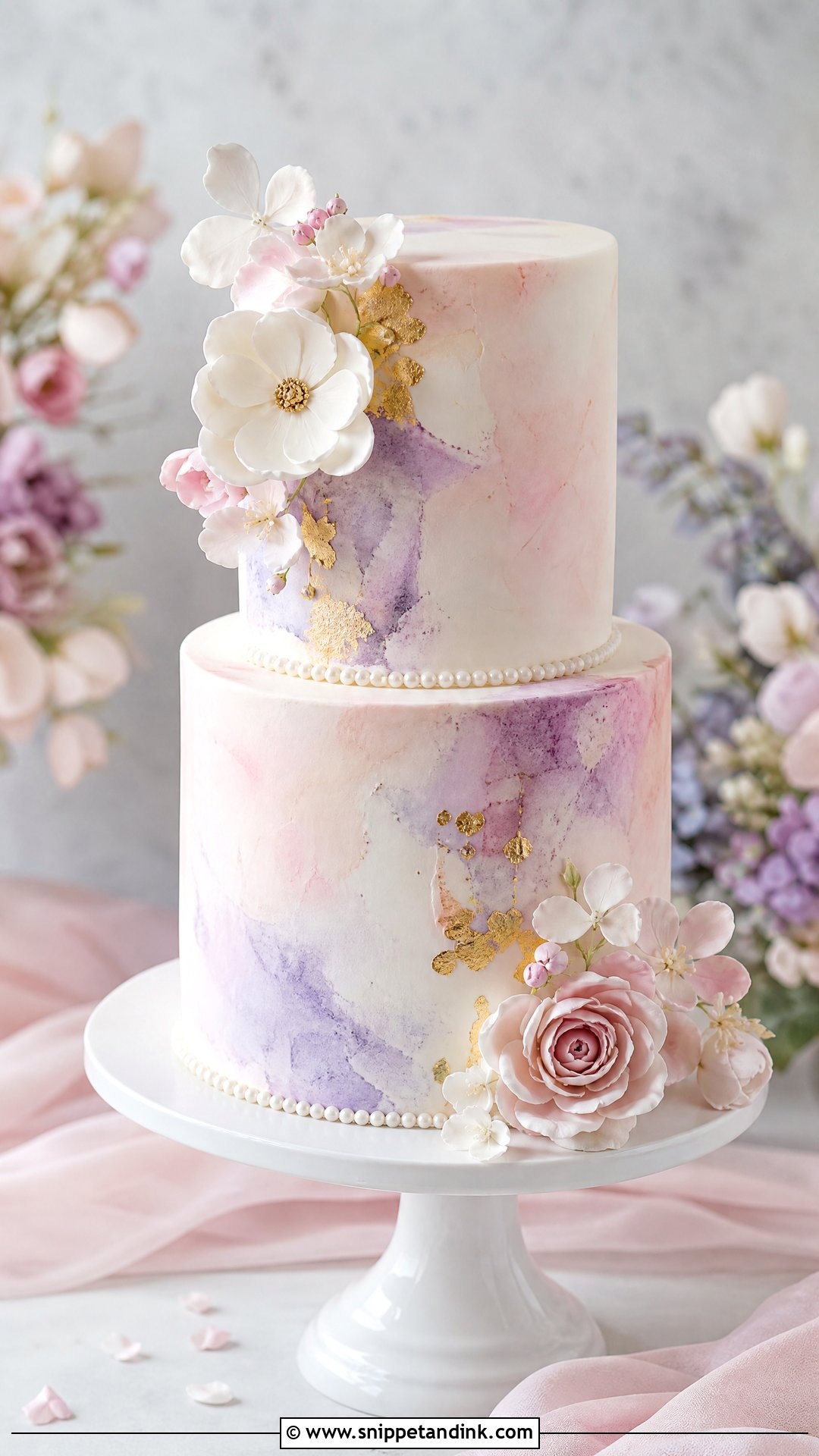 Watercolor Fondant Wedding Cake - Snippet and Ink - 35 Fondant Cakes for Wedding