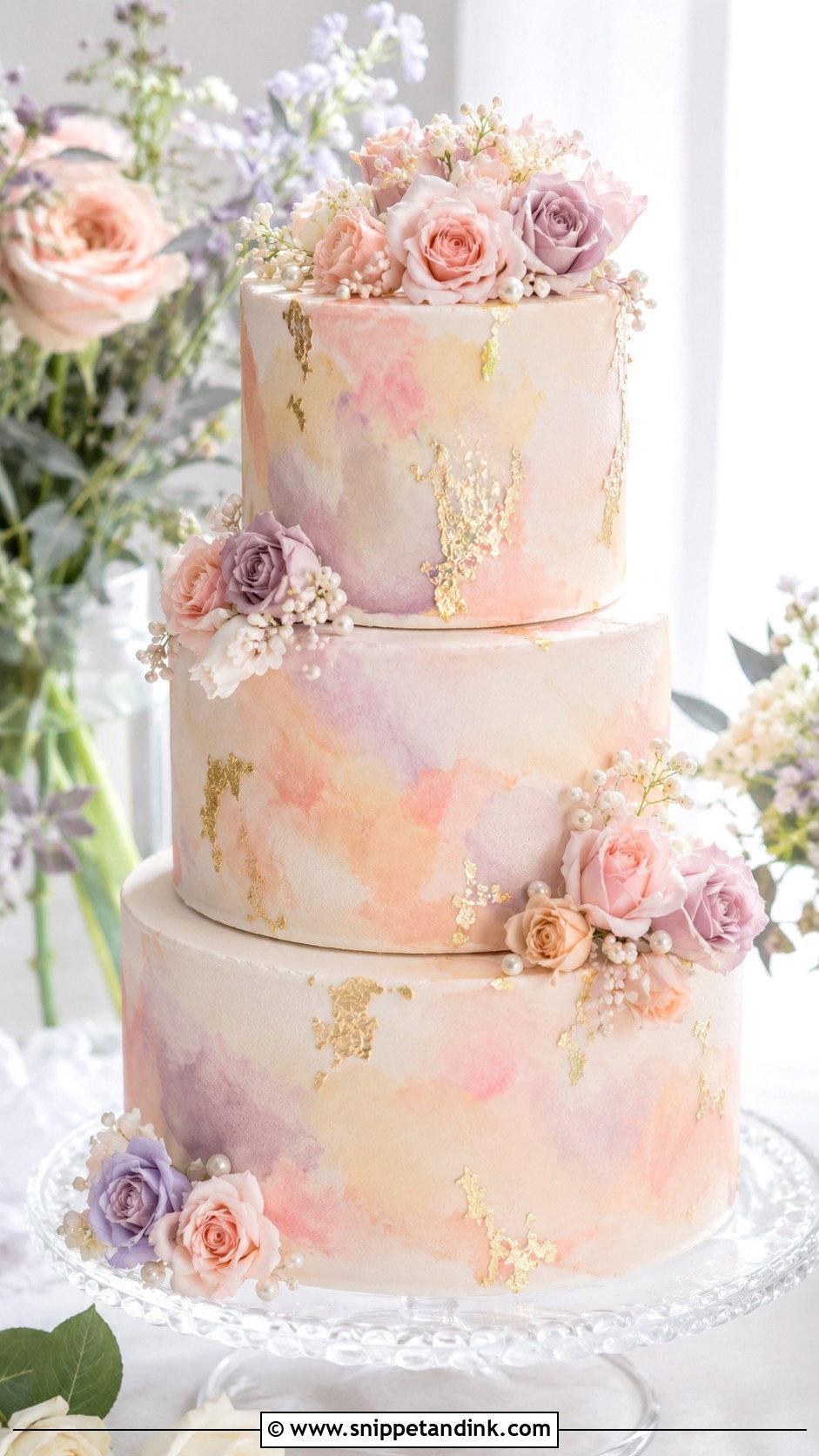 Watercolor Frosting Wedding Cake - Snippet and Ink - 20 Frosting for Wedding Cakes