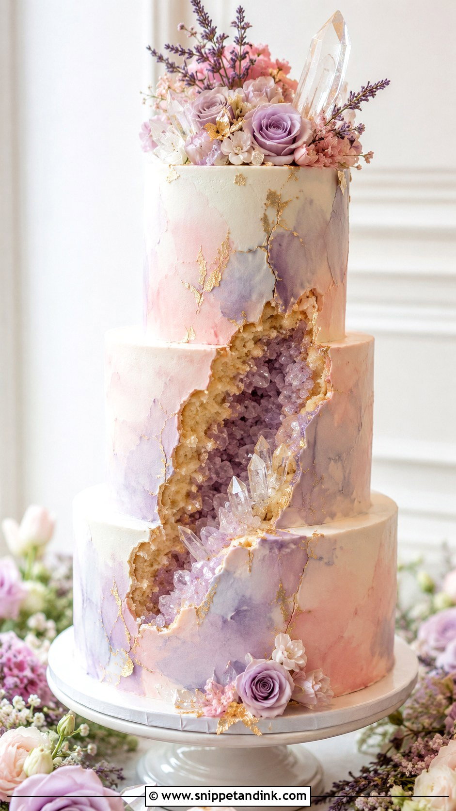 Watercolor Geode Wedding Cake - Snippet and Ink - 30 Geode Wedding Cakes