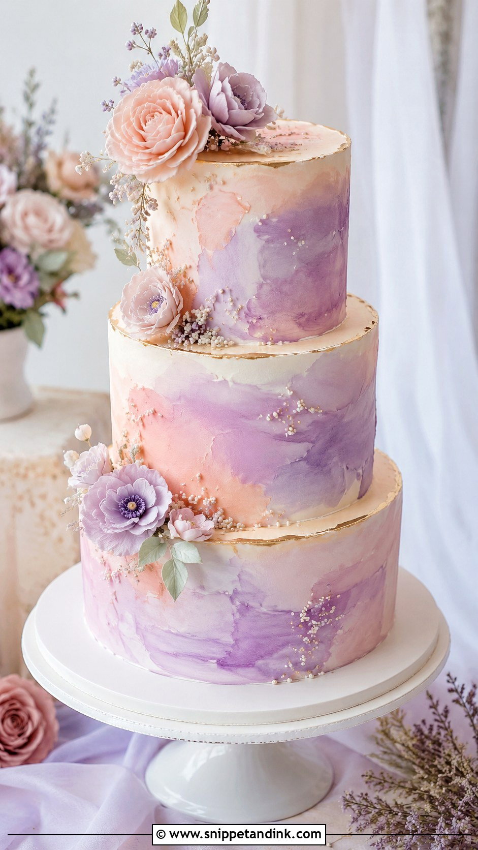 Watercolor Wedding Cake - Snippet and Ink - 20 Fancy Wedding Cakes