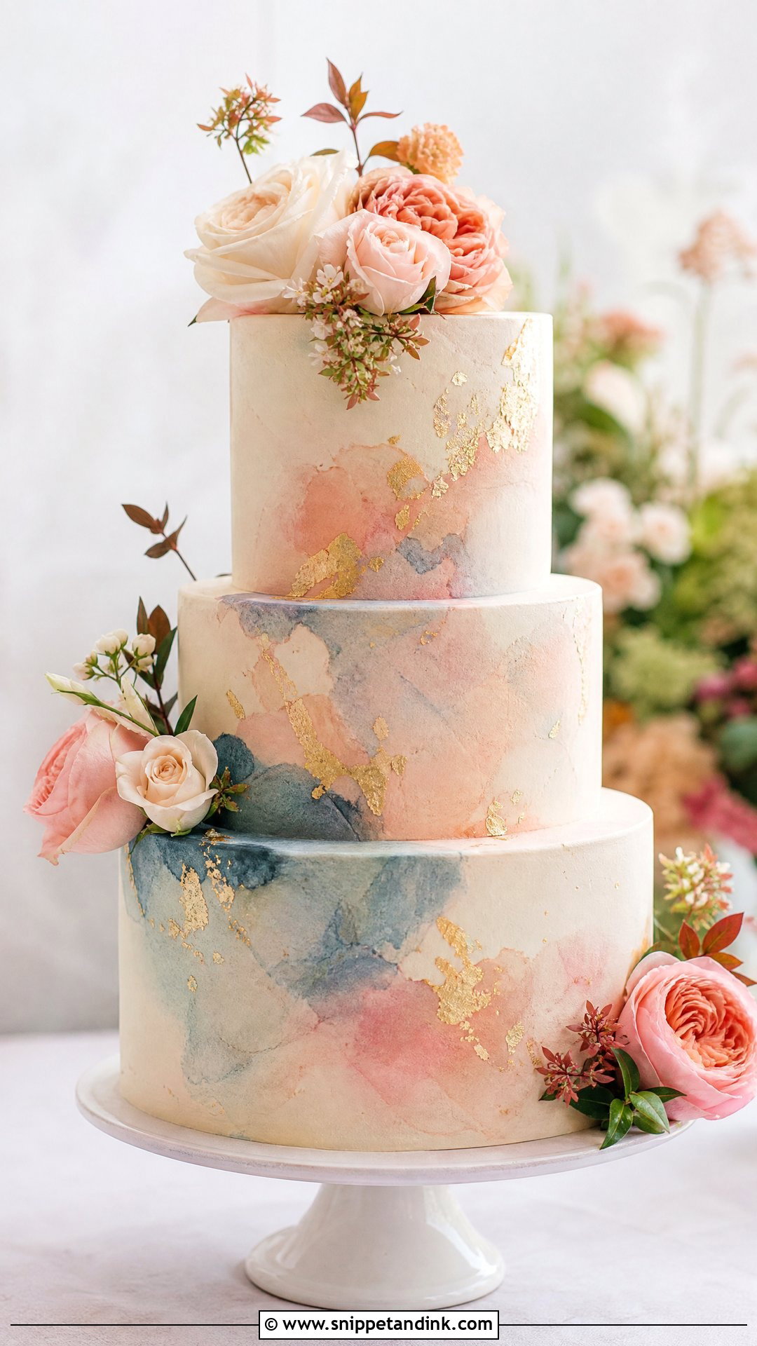 Watercolor Wedding Cake - Snippet and Ink - 20 Luxury Wedding Cake Designs