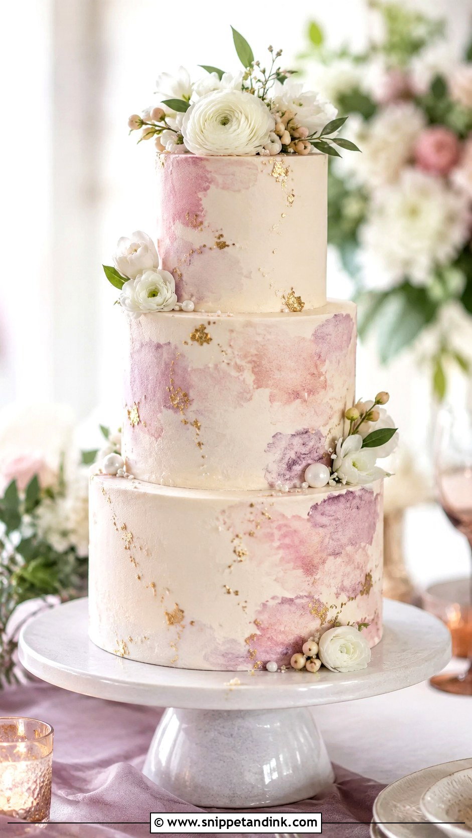 Watercolor Wedding Cake - Snippet and Ink - 20 Most Beautiful Wedding Cakes