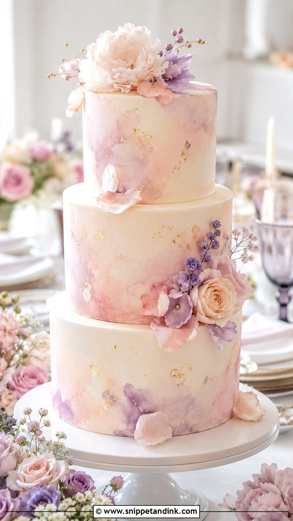 Watercolor Wedding Cake - Snippet and Ink - 20 Popular Cake Designs for Wedding