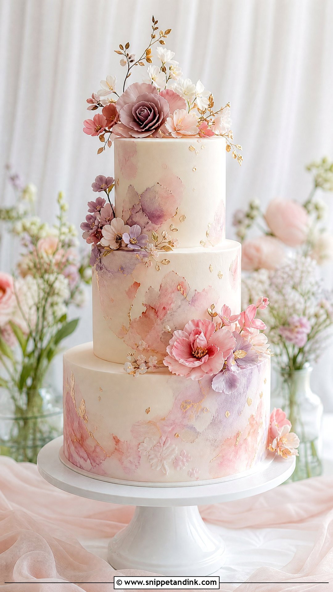 Watercolor Wedding Cake - Snippet and Ink - 20 Unique Wedding Cake Ideas