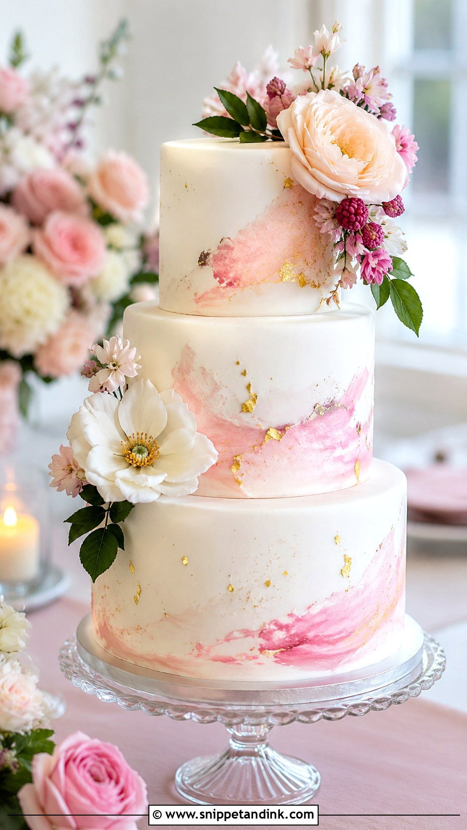 Watercolor Wedding Cake - Snippet and Ink - 20 Wedding Cake Chart