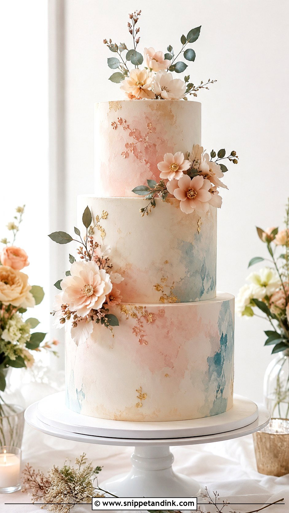 Watercolor Wedding Cake - Snippet and Ink - 20 Wedding Cake Designs