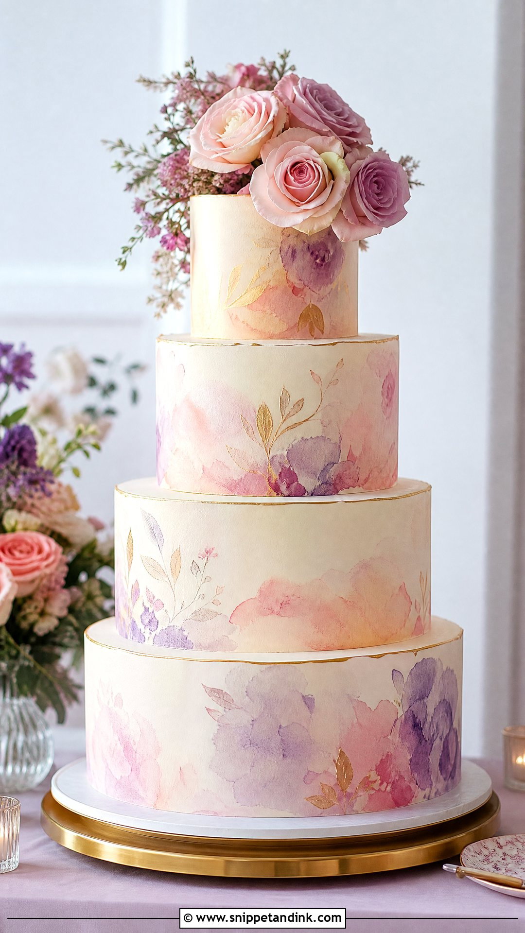 Watercolor Wedding Cake - Snippet and Ink - 25 Big Cake Design Ideas for Wedding