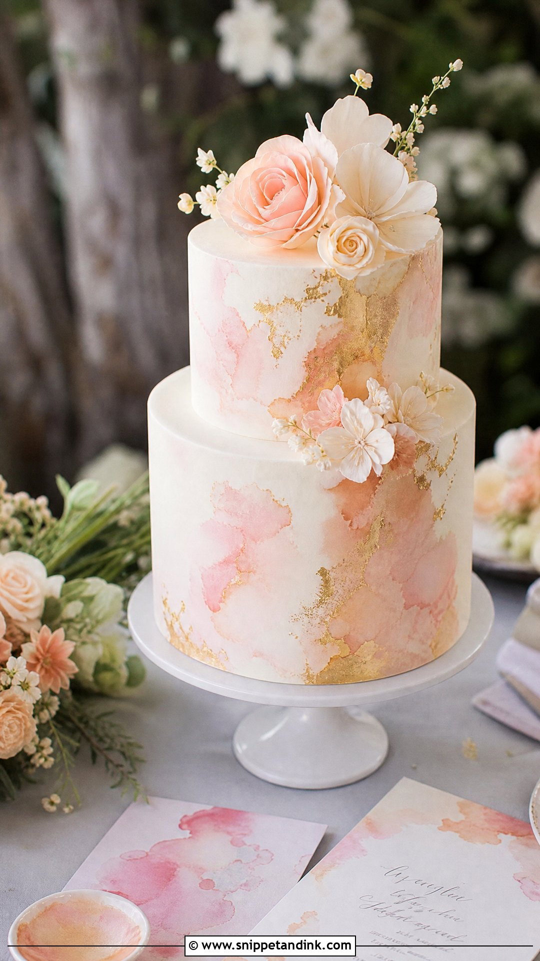 Watercolor Wedding Cake - Snippet and Ink - 25 Luxury Wedding Cake Ideas