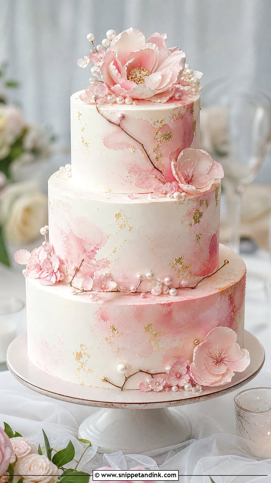Watercolor Wedding Cake - Snippet and Ink - 30 Aesthetic Cake Inspo Ideas for Wedding