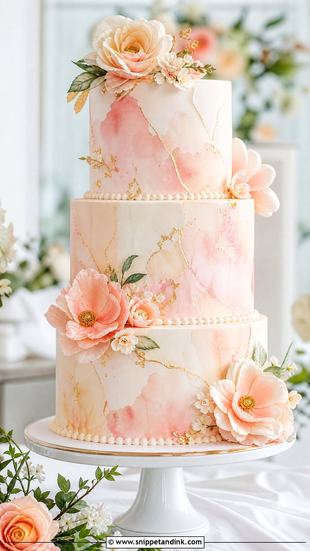 Watercolor Wedding Cake - Snippet and Ink - 30 Big Cake Ideas for Wedding