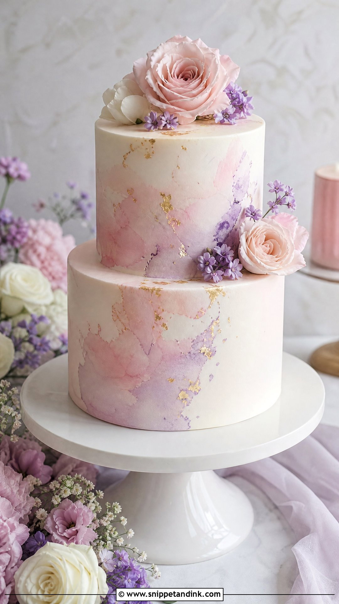 Watercolor Wedding Cake - Snippet and Ink - 30 Modern Wedding Cake Ideas