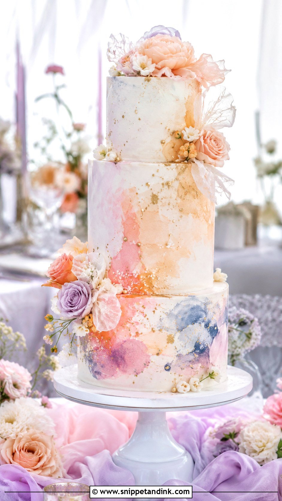Watercolor Wedding Cake - Snippet and Ink - 30 Novelty Wedding Cakes