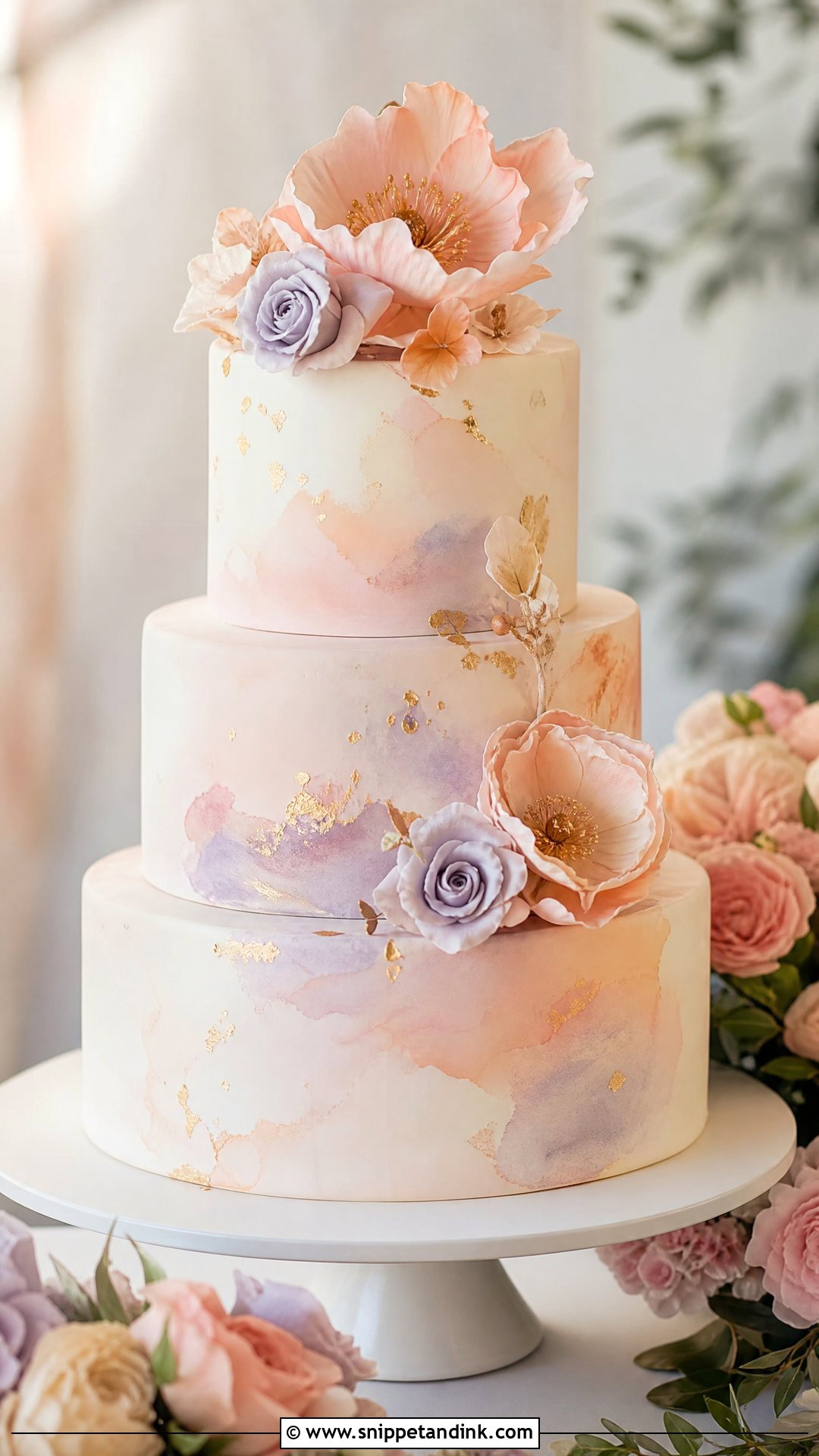 Watercolor Wedding Cake - Snippet and Ink - 30 Trending Cakes for Wedding