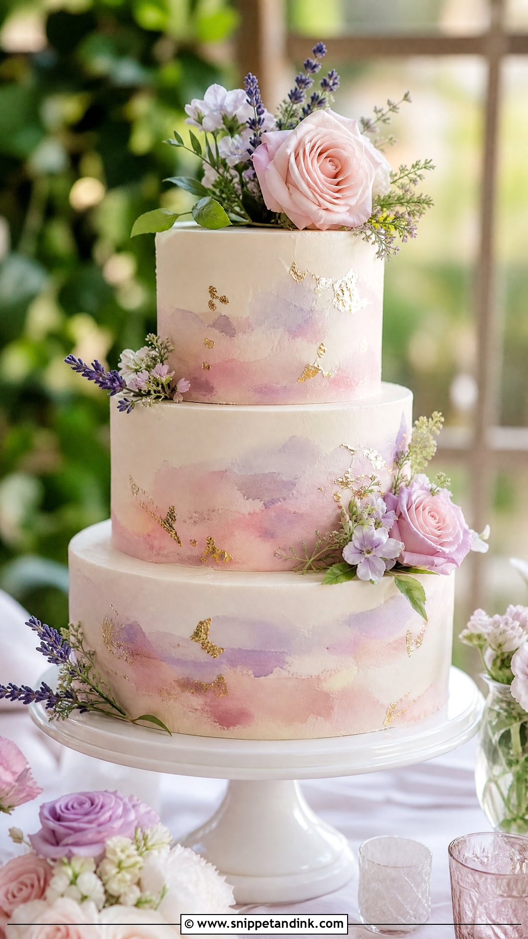 Watercolor Wedding Cake - Snippet and Ink - 35 Wedding Cake Designs