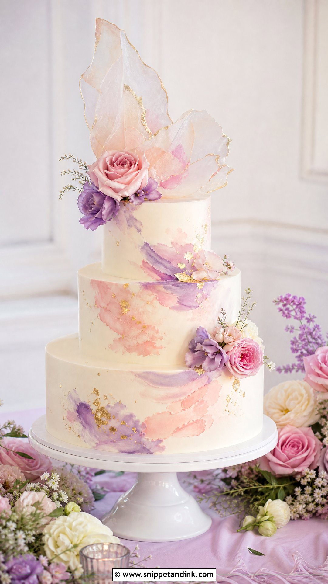 Watercolor Wedding Cake - Snippet and Ink - 35 Wedding Cakes
