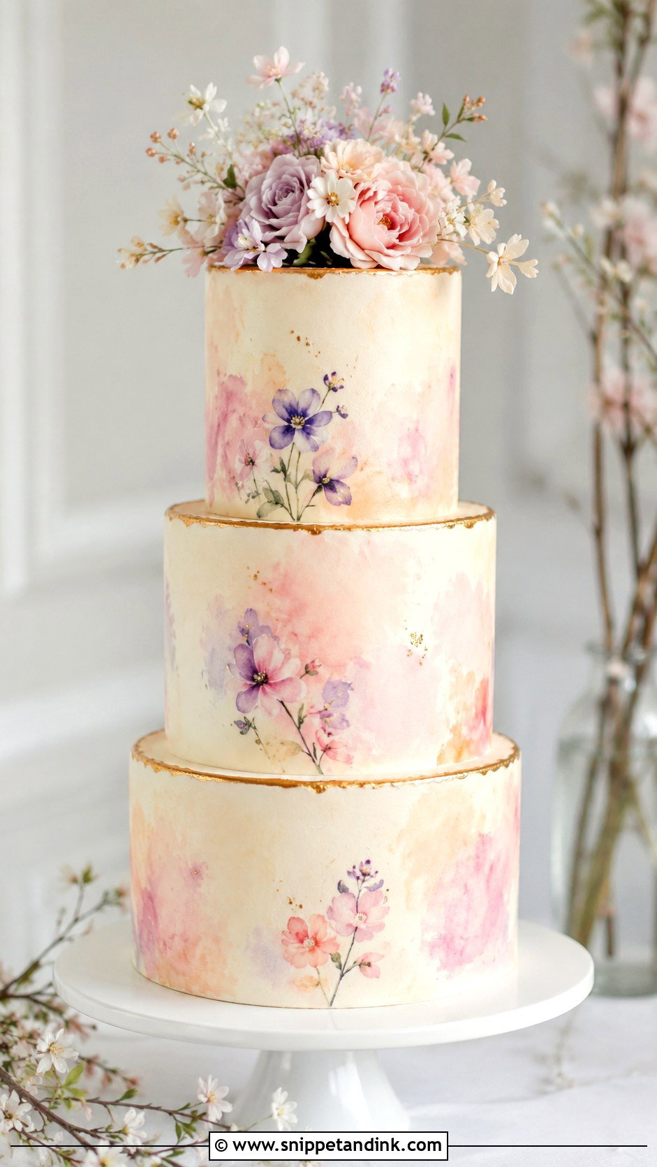 Watercolor Wedding Cake - Snippet and Ink - 20 Elaborate Cakes for Wedding