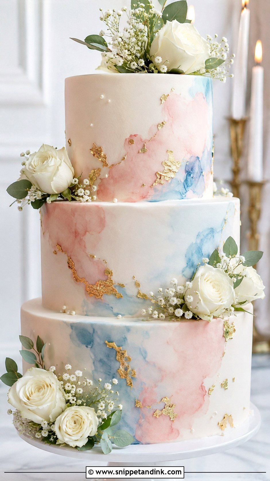Watercolor Wedding Cake - Snippet and Ink - 20 Elegant Wedding Cake Designs