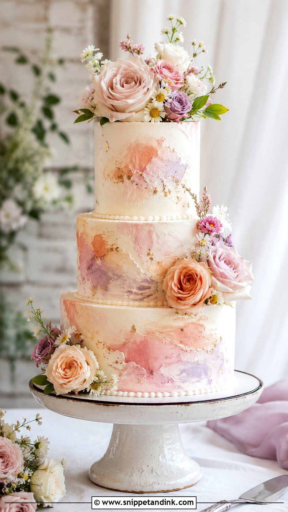 Watercolor Wedding Cake - Snippet and Ink - 20 Beautiful Wedding Cakes