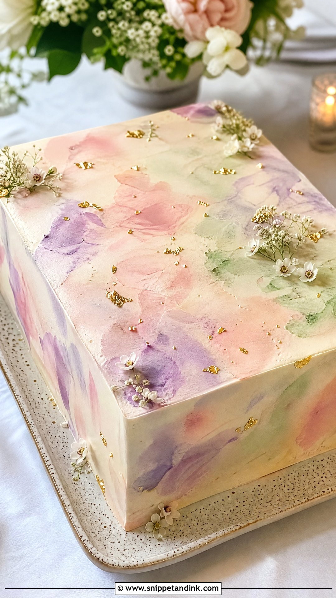 Watercolor Wedding Sheet Cake - Snippet and Ink - 20 Wedding Sheet Cakes