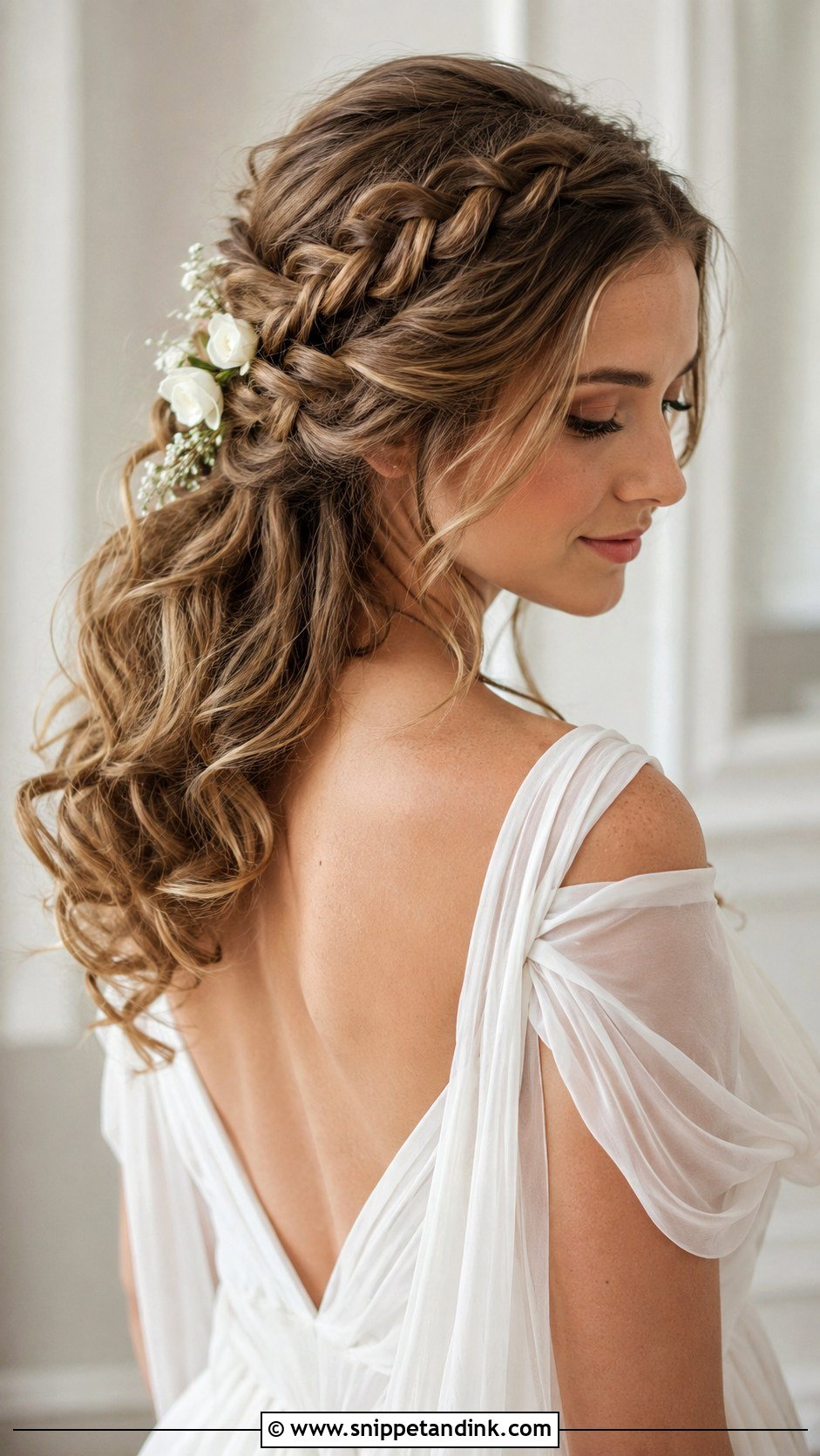 Waterfall Braid - Snippet and Ink - 25 Elegant Wedding Hair Down Ideas