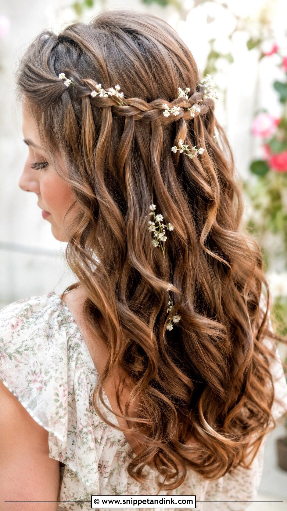 Waterfall Braid - Snippet and Ink - 25 Hairstyle for Wedding Function Ideas
