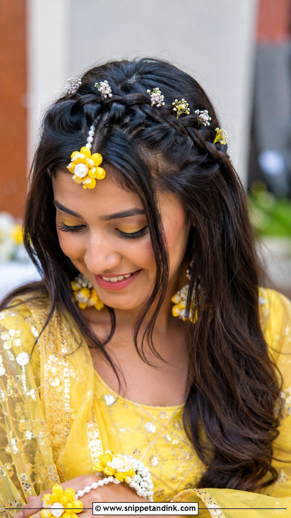 Waterfall Braid - Snippet and Ink - 25 Haldi Bride Hairstyle Ideas