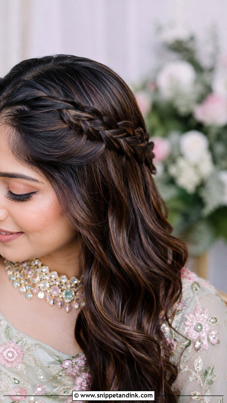 Waterfall Braid - Snippet and Ink - 25 Indian Wedding Guest Hairstyles