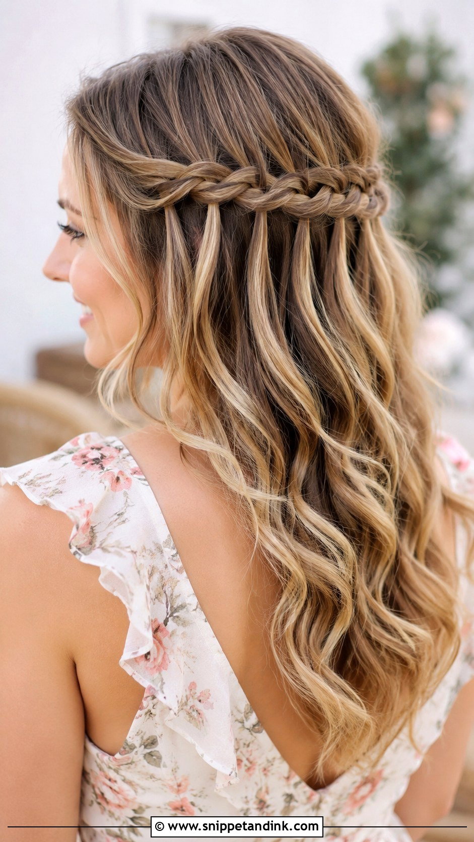 Waterfall Braid - Snippet and Ink - 30 Wedding Guest Hairstyle Ideas