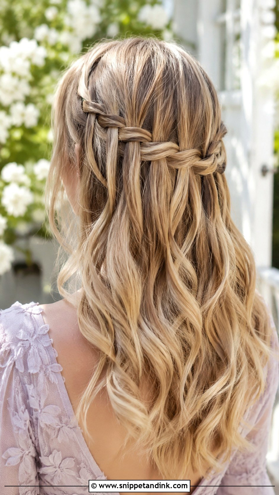 Waterfall Braid - Snippet and Ink - 20 Cute Hairstyles for a Wedding Guest