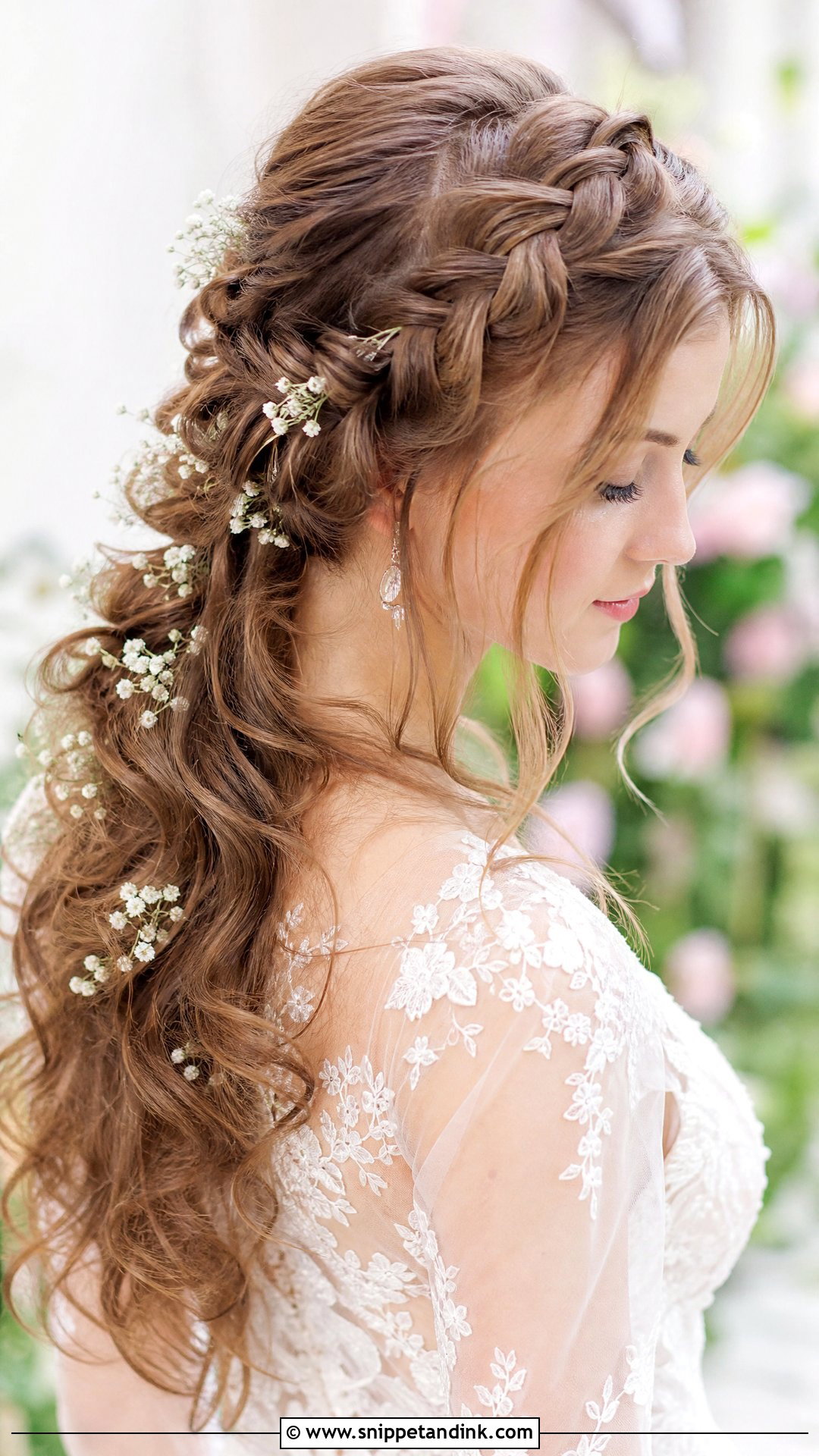 Waterfall Braid Bridal Hairstyle - Snippet and Ink - 20 Shoulder Length Bridal Hairstyles
