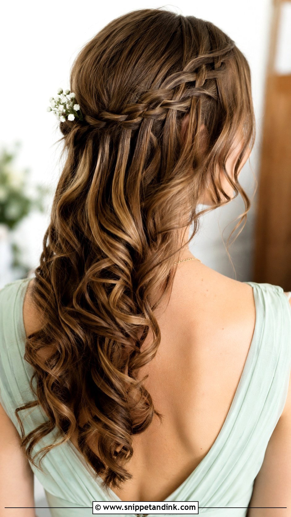 Waterfall Braid Bridesmaid Hair - Snippet and Ink - 20 Hair Down Wedding Bridesmaid Ideas