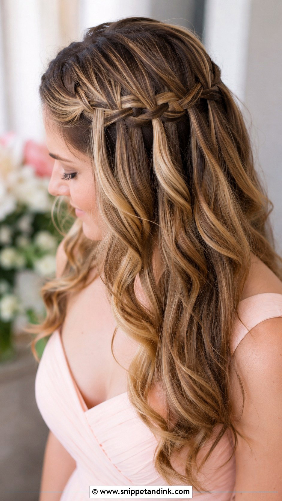 Waterfall Braid Bridesmaid Hair - Snippet and Ink - 20 Hair Styles for Long Hair for Wedding Bridesmaid
