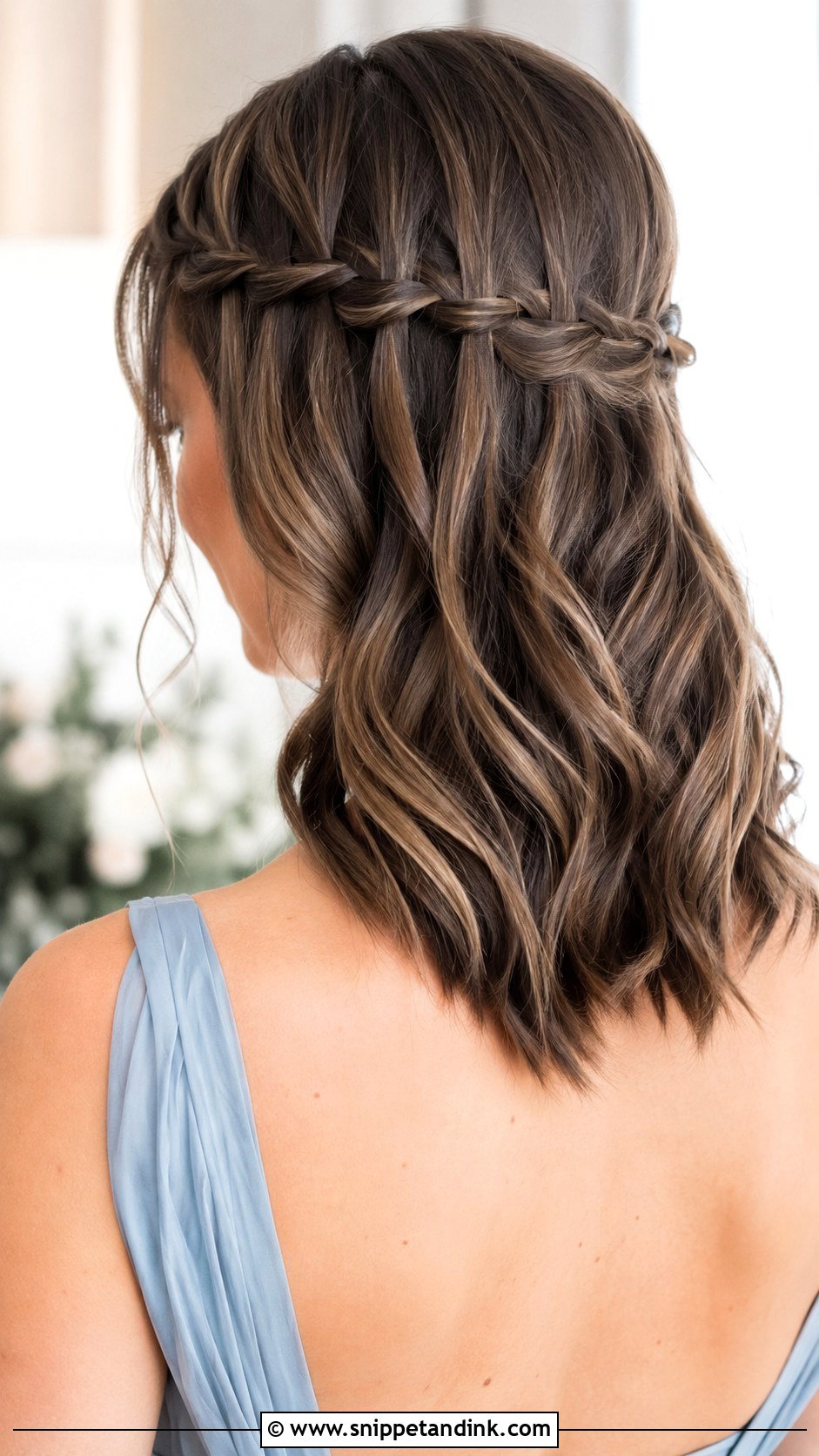 Waterfall Braid Bridesmaid Hair Medium Length - Snippet and Ink - 20 Bridesmaid Hair Styles Medium Length
