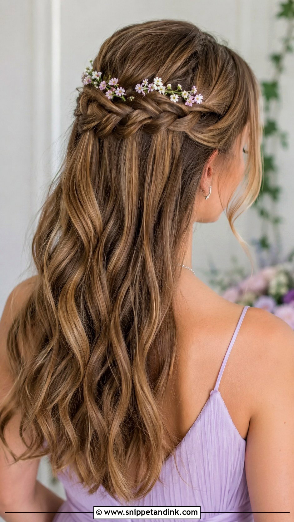 Waterfall Braid Bridesmaid Hair With Flowers - Snippet and Ink - 20 Bridesmaid Hairstyles with Flowers