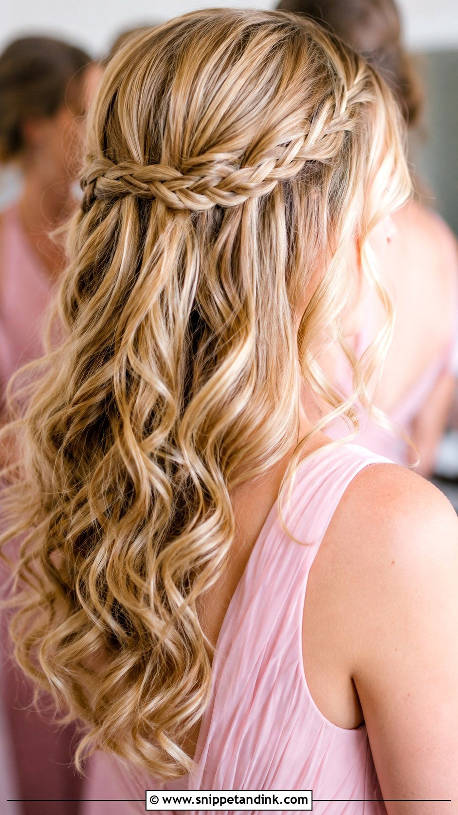 Waterfall Braid Bridesmaid Hair - Snippet and Ink - 20 Bridesmaid Hair with Braid Ideas