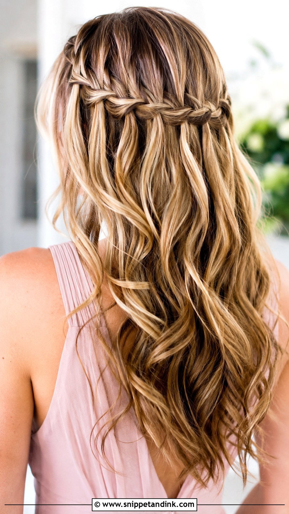 Waterfall Braid Bridesmaid Hairstyle - Snippet and Ink - 20 Bridesmaid Hairstyles with Braids