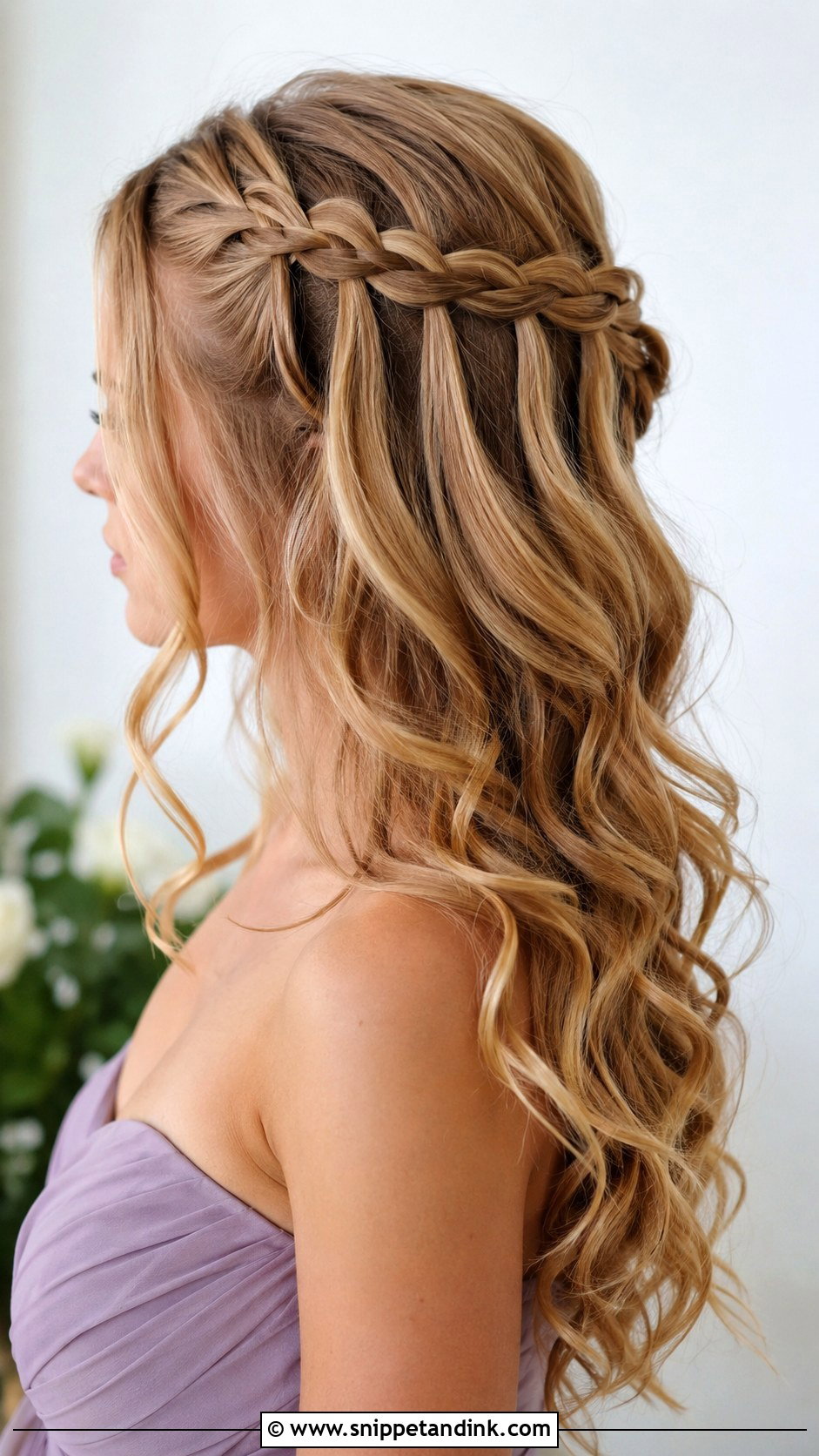 Waterfall Braid Bridesmaid Hairstyle - Snippet and Ink - 20 Bridesmaid Hairstyles 2024