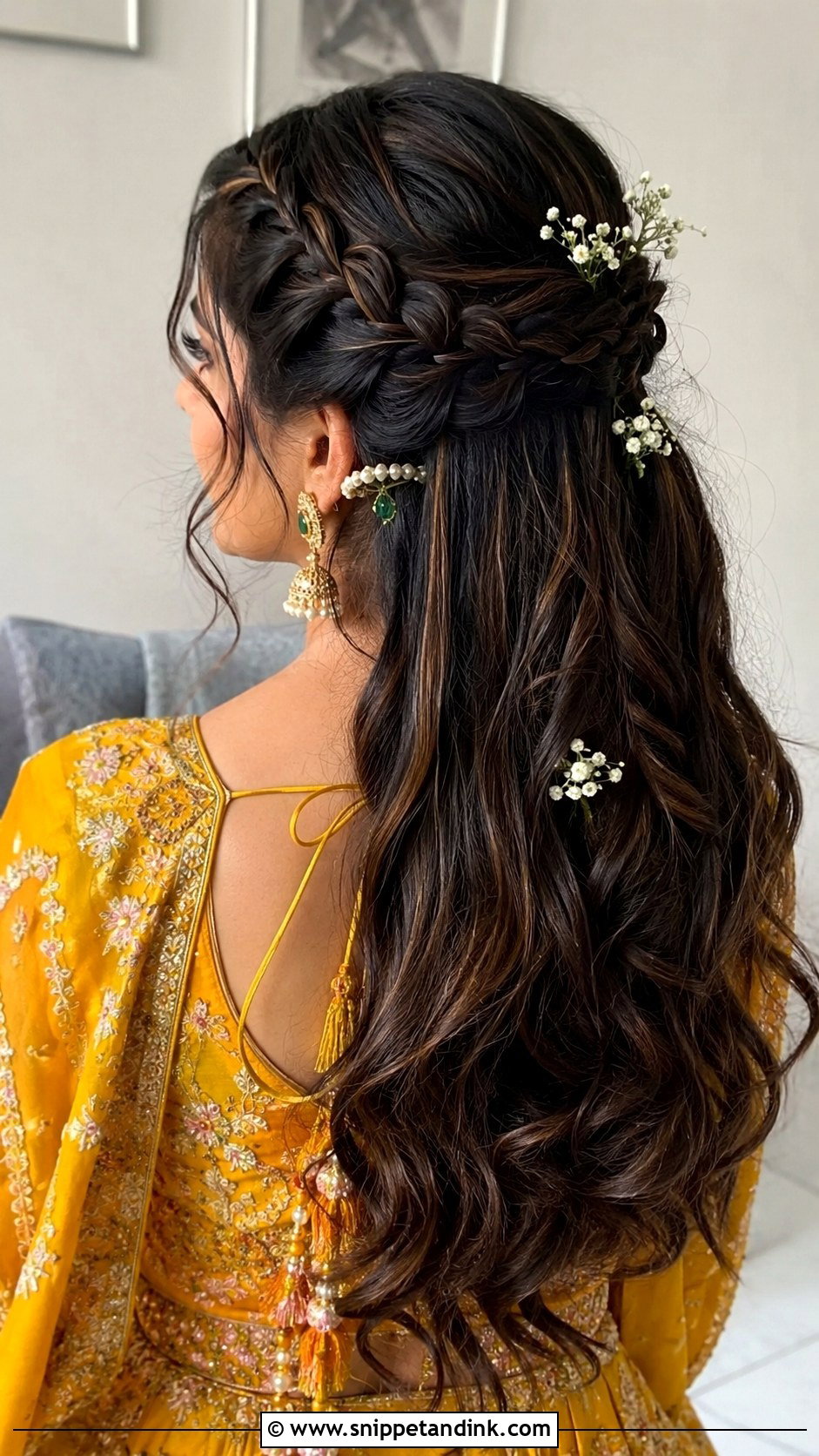 Waterfall Braid Hairstyle - Snippet and Ink - 25 Dholki Hairstyles
