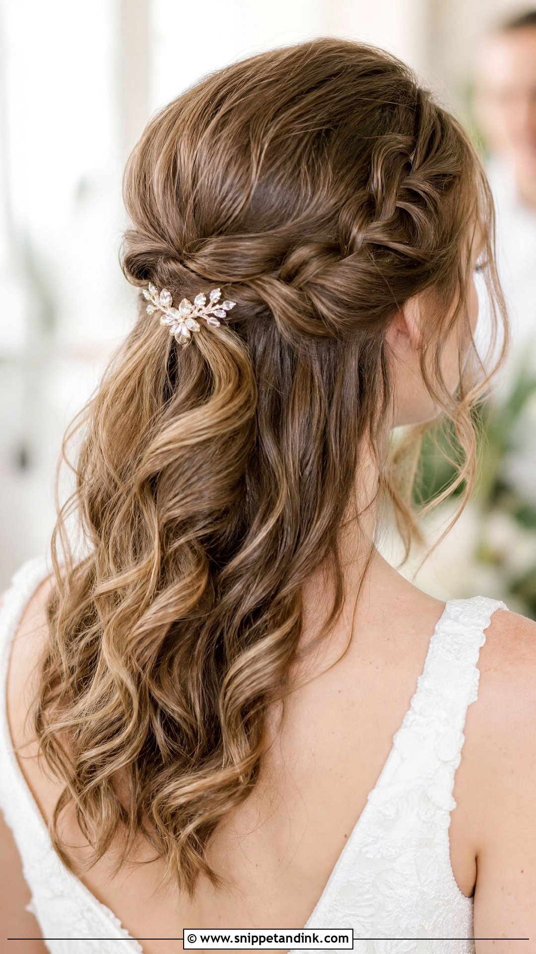 Waterfall Braid Half Ponytail - Snippet and Ink - 20 Waterfall Braid Wedding Hair Ideas