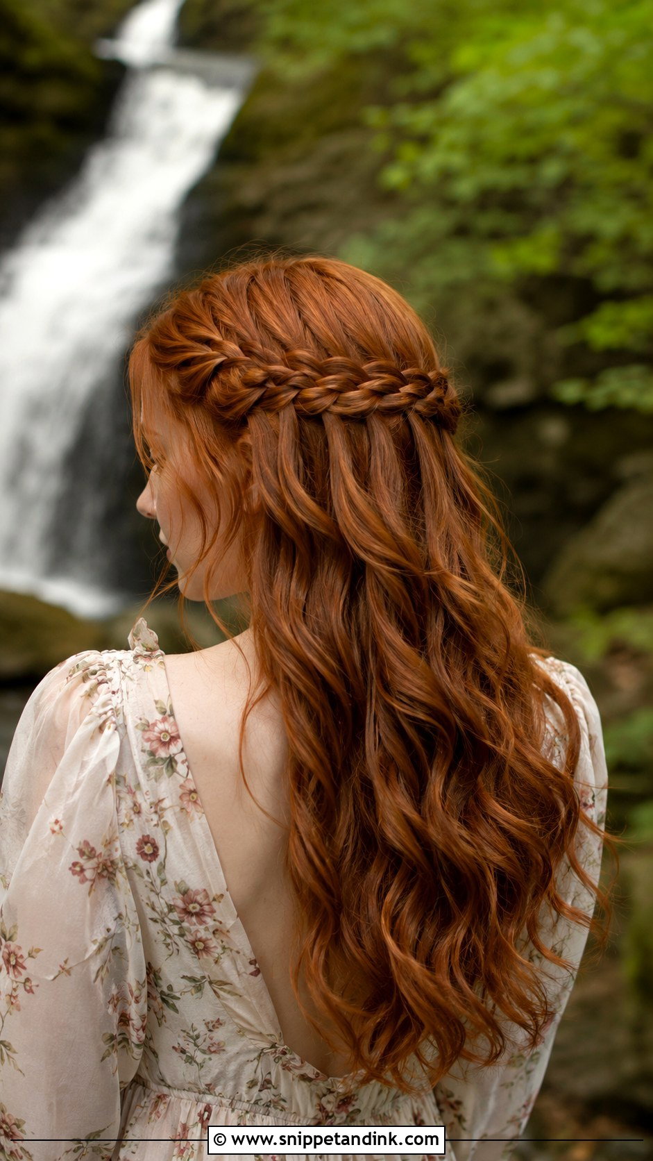 Waterfall Braid Half Up - Snippet and Ink - 20 Wedding Guest Braids Hairstyles