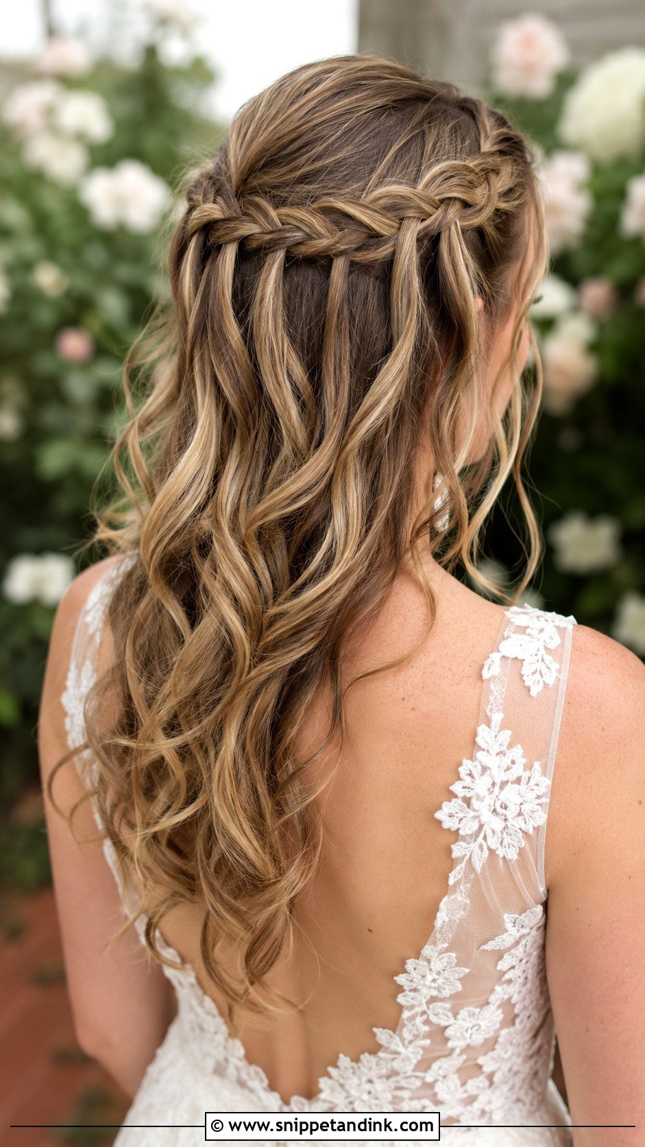 Waterfall Braid Half Up - Snippet and Ink - 30 Hairstyles for Marriage