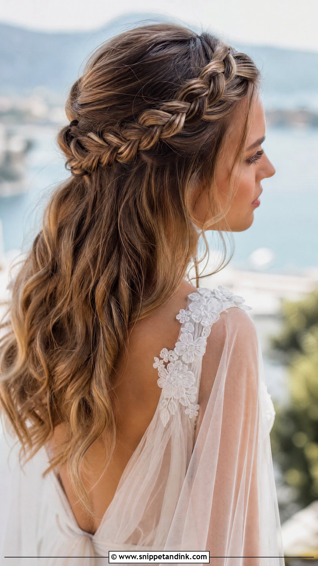 Waterfall Braid Half Up - Snippet and Ink - 30 Wedding Hair Do Ideas