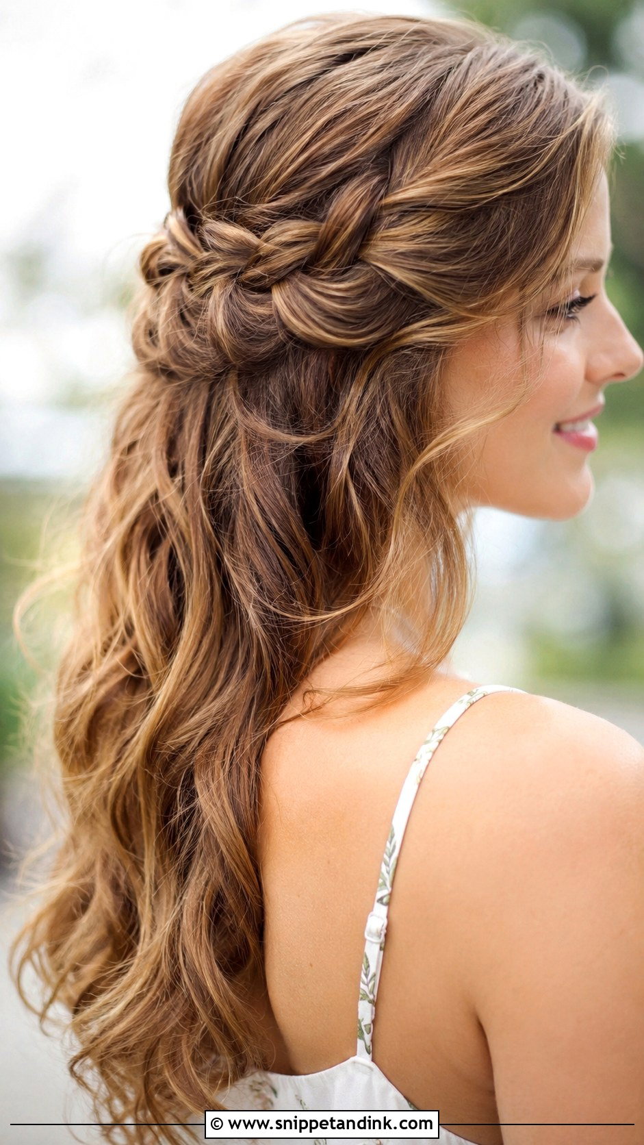 Waterfall Braid Half Up Style - Snippet and Ink - 25 Summer Wedding Guest Hair Ideas