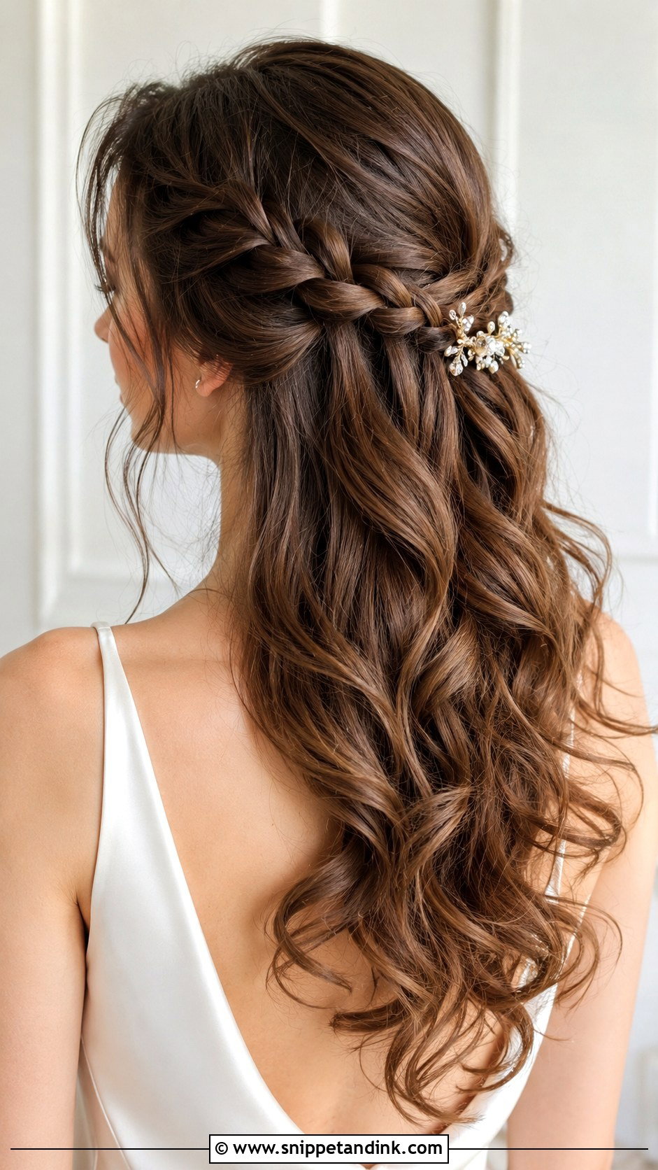Waterfall Braid Half Up Style - Snippet and Ink - 20 Bridal Braids Hairstyles