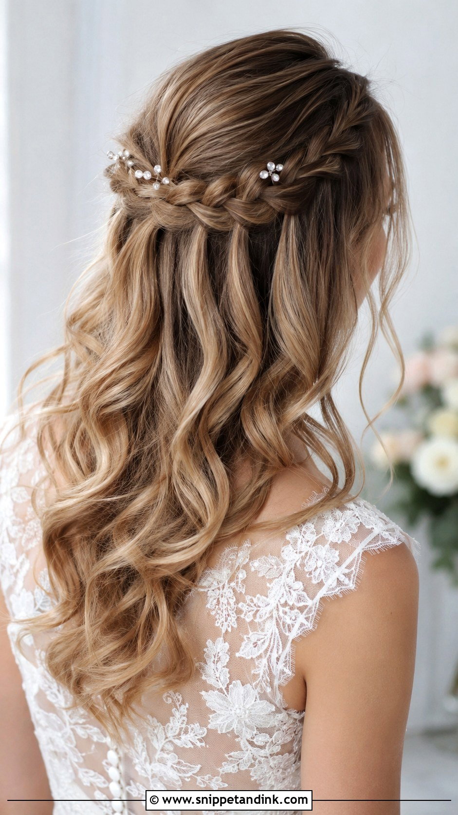 Waterfall Braid Half Updo - Snippet and Ink - 20 Bridal Braid Hairstyle Ideas