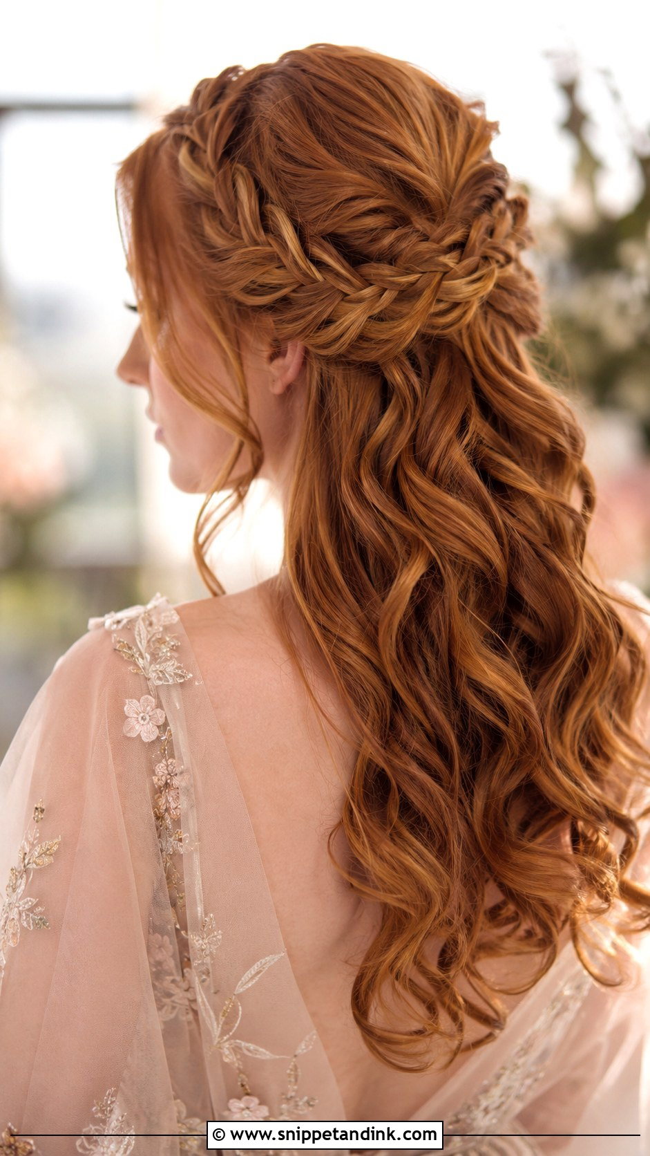Waterfall Braid Half Updo - Snippet and Ink - 30 Hair Looks for Wedding Guest