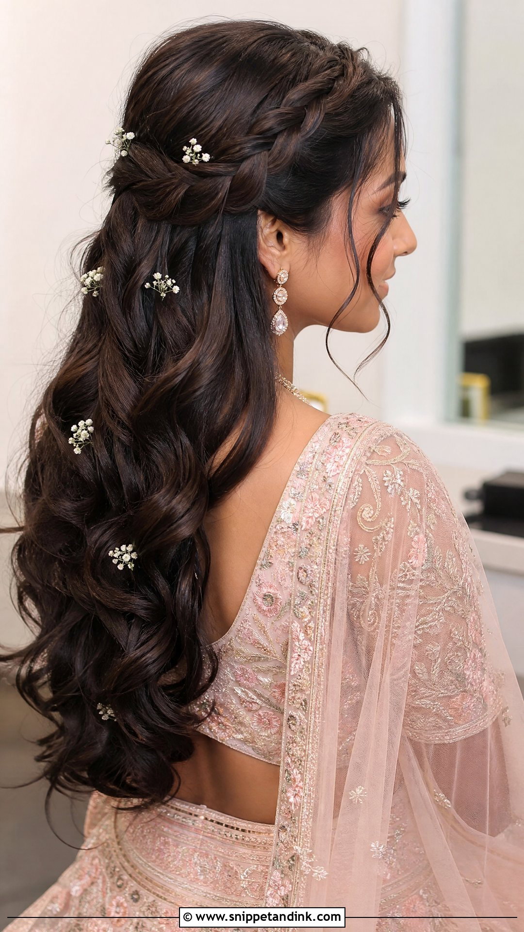Waterfall Braid Indian Wedding - Snippet and Ink - 15 Braid Hairstyle Indian Wedding Ideas